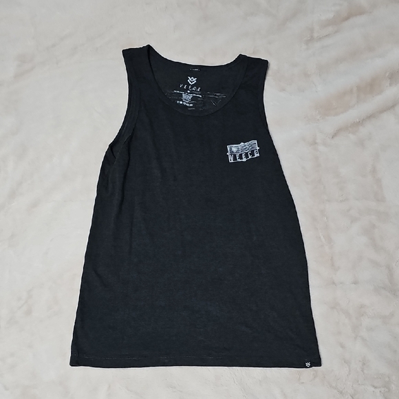 Veece Palms and Stars Charcoal Gray Tank Top - Picture 1 of 8